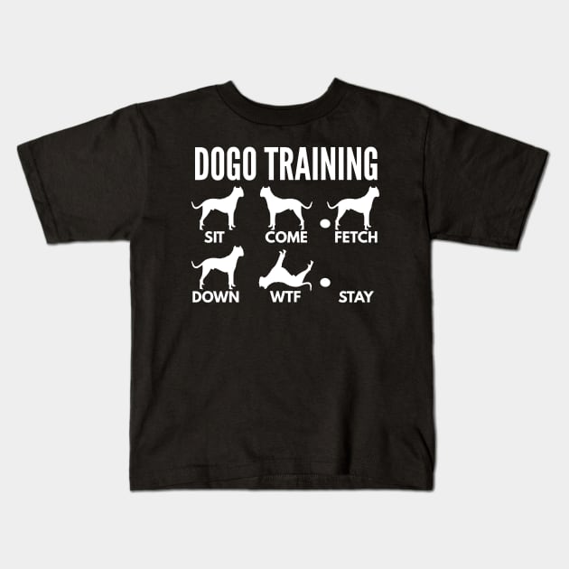 Dogo Training Dogo Argentino Tricks Kids T-Shirt by DoggyStyles